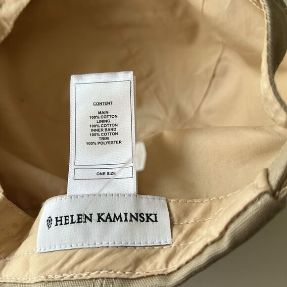 SOLD Helen Kaminski Women's Layla Piqué Cotton Baseball Cap, Beige, NWOT Display - Picture 8 of 9